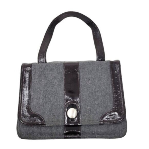 Hobo International | Wool Patent Leather Handbag Gray Brown - Picture 1 of 8